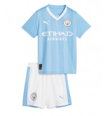 Manchester City Replika Babytøj Hjemmebanesæt Børn 2023-24 Kortærmet (+ Korte bukser)
